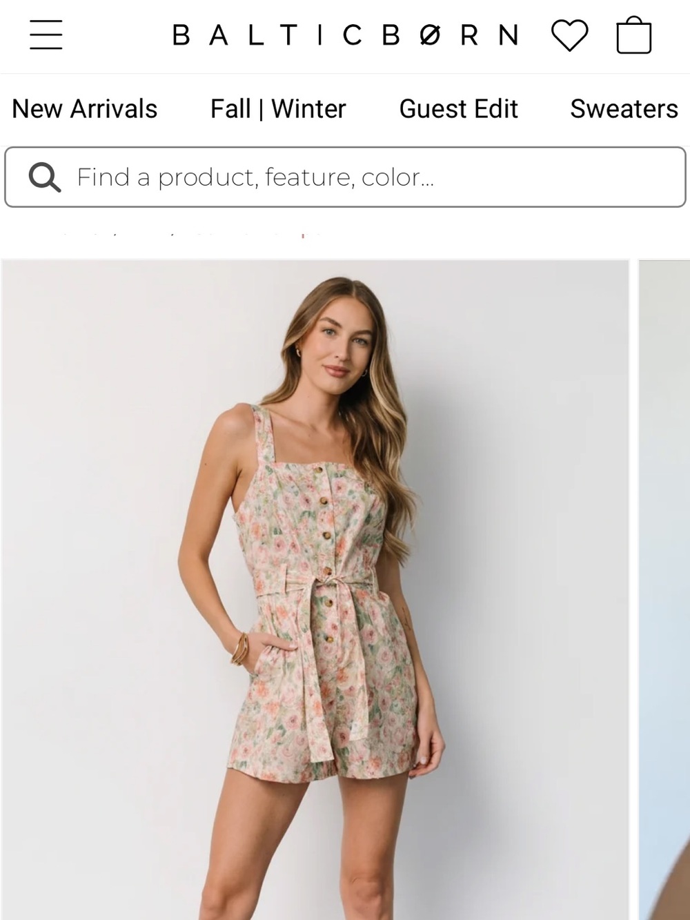 Baltic Born Jamie Romper - Floral, 100% Cotton